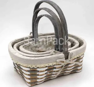 XS17-002 S/3 GRAY+WHITE серый+белый Корзины Китайские
