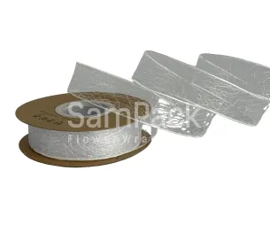 Лента "Паутинка" белый  2,5cm*20ярд.(0899-18) Новый год 