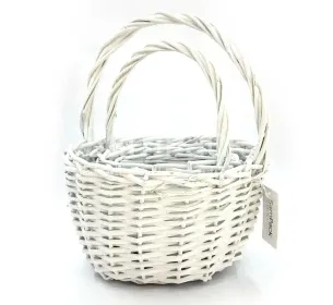 Ива круг WASH WHITE-белый- 2шт арт.1045 Корзины Китайские