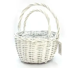 Ива круг WASH WHITE-белый- 2шт арт.1045 Корзины Китайские