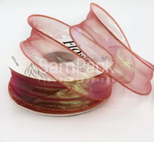 Лента мел. сетка перелив цвета "Симфония" красный 4cm*10y Лента мелкая сетка перелив цвета "Симфония" 4cm*10y