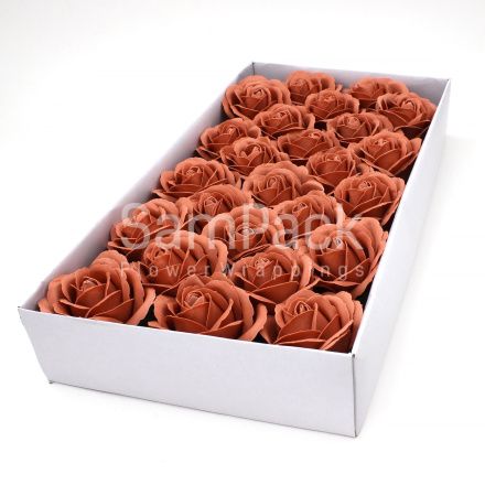 Розы большие из мыльной пены тем.коралловый 6,5*7 25шт(53/26) Розы из мыльной пены