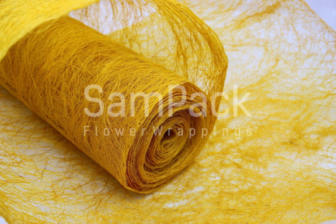 Abaca Scrunch Roll 19*10y Yellow A21 желтый Абака Скранч