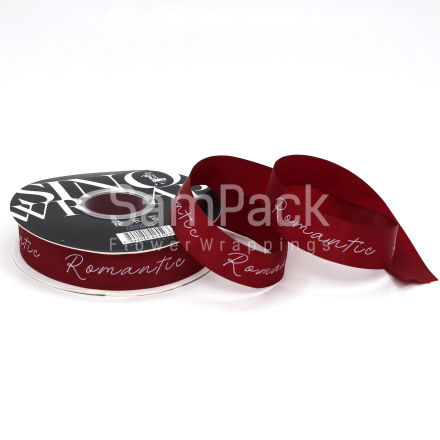 Лента атлас "ROMANTIC" винный №011  2,5*45y Лента атлас "ROMANTIC"  2,5*45y