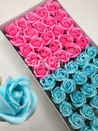 Розы из мыльной пены неж.розовый/неж.голубой 1/50 Розы из мыльной пены