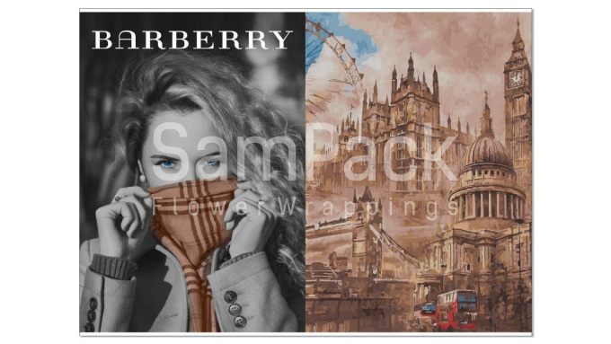 Бумага дизайнерская "Barberu" Лондон 49*66см в упак.10шт Бумага дизайнерская 