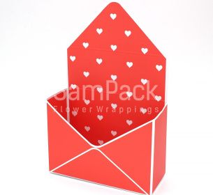 Коробка -  конверт сердца красный (399/13) Конверты