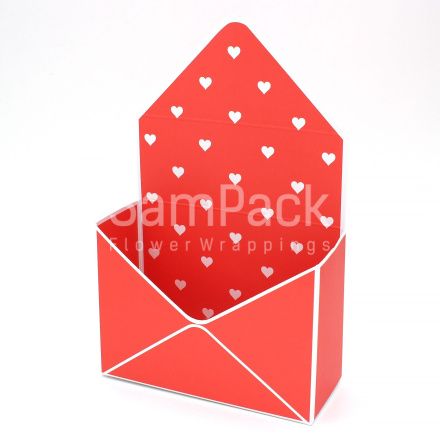 Коробка -  конверт сердца красный (399/13) Конверты