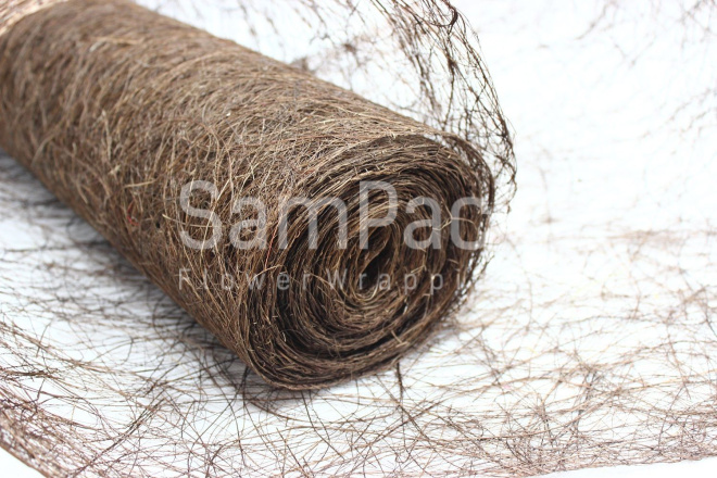 Abaca Scrunch Roll 19*10y Brown A52 коричневый  Абака Скранч