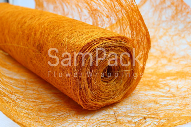 Abaca Scrunch Roll 19*10y Bright Orange А18 оранжевый Абака Скранч