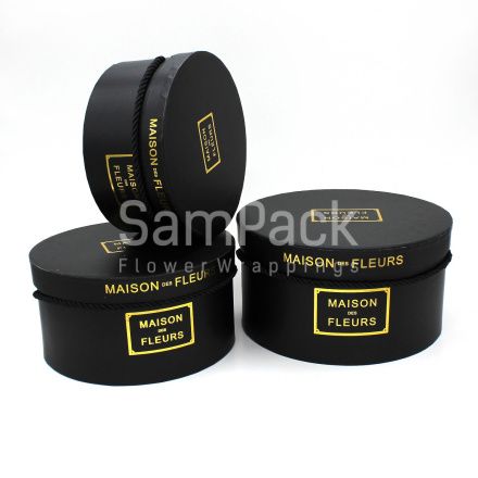 Н-р коробок 3 в 1 "Maison" шляпные черный Коробки шляпные