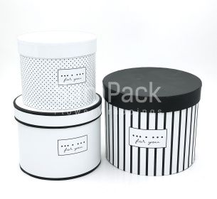  Н-р цилиндр 3в1 "Черное&Белое"  белый /черный Набор коробок из 3х цилиндр 