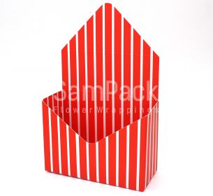 Коробка -  конверт полоски красный /белый  (399/15) Конверты