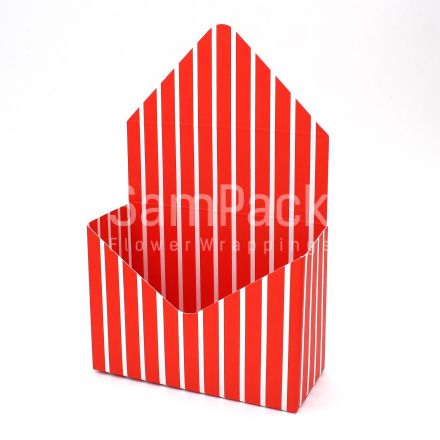 Коробка -  конверт полоски красный /белый  (399/15) Конверты