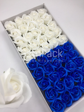 Розы из мыльной пены белый/синий 1/50 Розы из мыльной пены