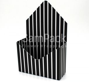 Коробка -  конверт полоски черный /белый  (399/16) Конверты