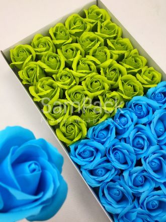 Розы из мыльной пены салат/голубой 1/50 Розы из мыльной пены