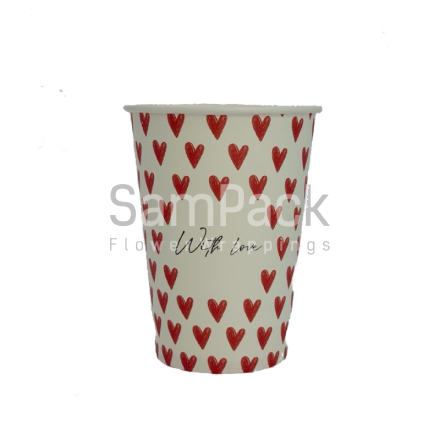 Стаканчик для цветов "White love" 13*9 ( 10954049 в упак 10 шт) Стаканчик для цветов 13*9 (в упак 10 шт)