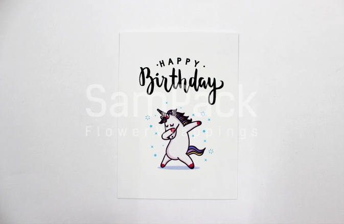 Открытки " Happy Birthday "единорог  1/5 Открытки 1/5 