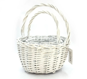 Ива круг WASH WHITE-белый- 2шт арт.1045 Корзины Китайские