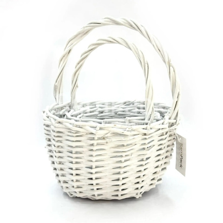 Ива круг WASH WHITE-белый- 2шт арт.1045 Корзины Китайские