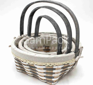 XS17-001 S/3 GRAY+WHITE серый+белый Корзины Китайские