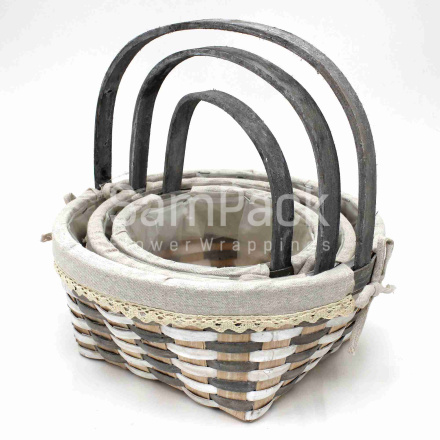 XS17-001 S/3 GRAY+WHITE серый+белый Корзины Китайские