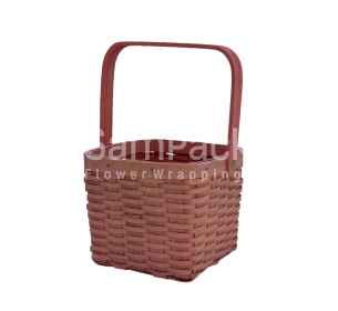 Корзина плет.(секвойя) квадрат 15*15*12 розов.арт 4882 Корзины секвойя