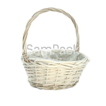 Корзина плет.ива круг. белый арт.0295 Корзины ива
