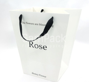 Пакет подарочный "Rose" белый 182/07 30*34*20cm Пакет подарочный
