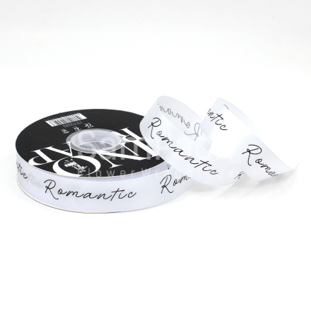 Лента атлас "ROMANTIC" белый №111  2,5*45y Лента атлас "ROMANTIC"  2,5*45y