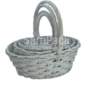 5421 S/4-O WASH WHITE- БЕЛЫЙ-ОВАЛ Корзины Китайские