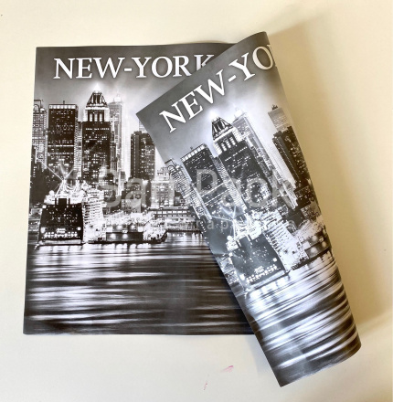 Бумага дизайнерская  2-х сторонняя "NEW-YORK" 49*66см в упак.10шт Бумага дизайнерская 