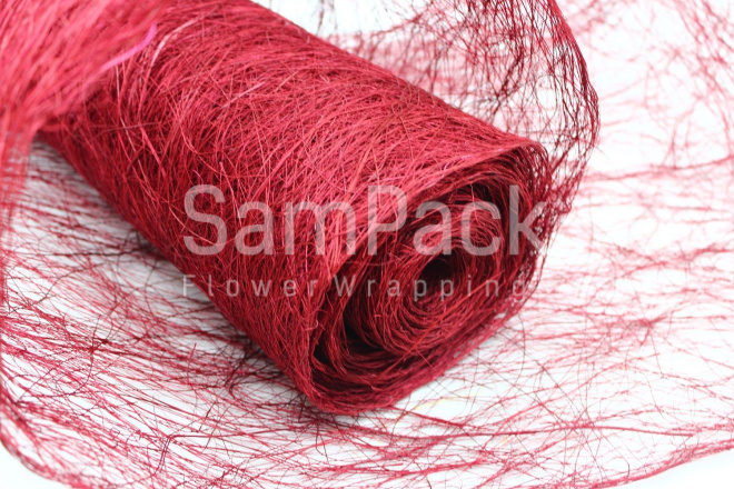 Abaca Scrunch Roll 19*10y Bloody Red A4 Кроваво-красный  Абака Скранч