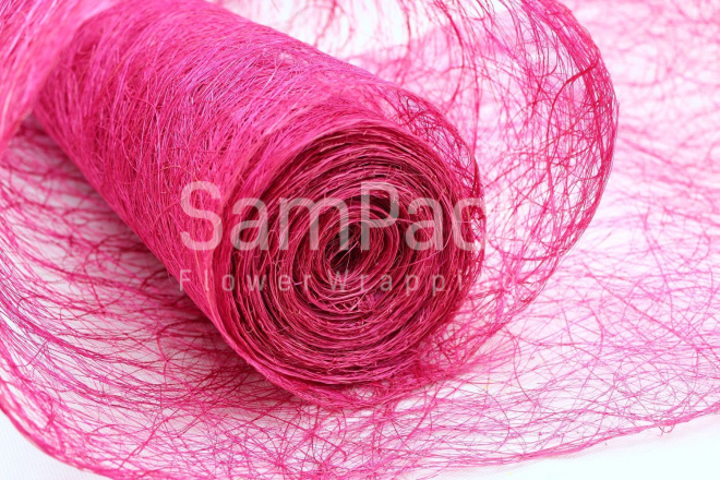 Abaca Scrunch Roll 19*10y Shocking Pink A11 яр-розовый Абака Скранч