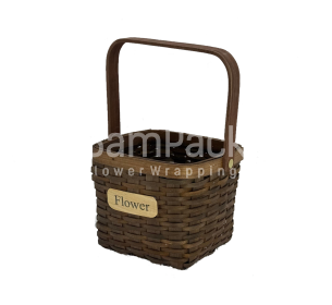 Корзина плет.(секвойя) квадрат 15*15*12 коричн арт 4868 Корзины секвойя