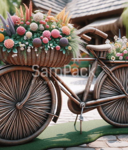 Плетеный велосипед кашпо - SamPack.Store