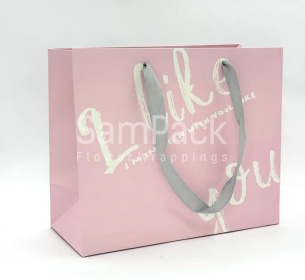 Пакет подарочный "I like you" розовый 25*30*13cm Пакет подарочный