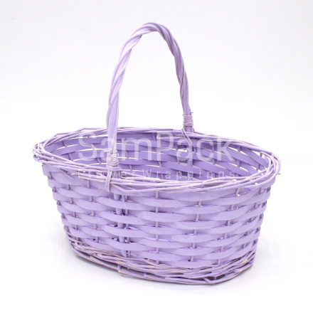 Корзина плет.ива 30*21*12 сиреневый арт.6305 Корзины ива