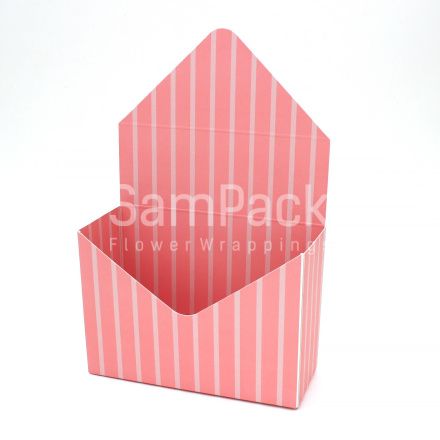 Коробка -  конверт полоски розовый/пудровый  (399/18) Конверты