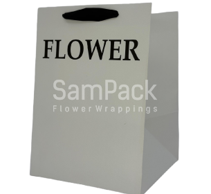 Пакет подарочный "Flower" белый 25*25*35cm Пакет подарочный