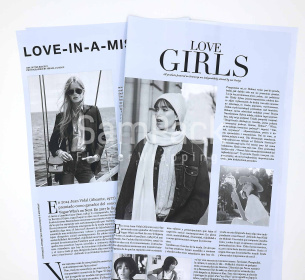 Пленка мат 58*50см20л."Газета Girls" неж.голубой №131 Пленка мат 58*50см20л."Газета Girls"