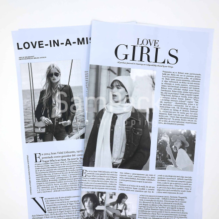 Пленка мат 58*50см20л."Газета Girls" неж.голубой №131 Пленка мат 58*50см20л."Газета Girls"