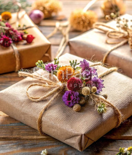 Как использовать сухоцветы в праздничной упаковке подарков - SamPack.Store