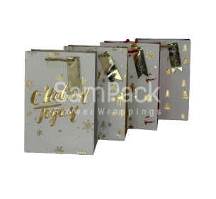 Пакет подар.с тиснением "Новый год" микс 14*20*8cm (382G) Пакет подарочный