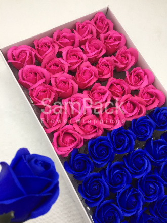 Розы из мыльной пены малиновый/синий 1/50 Розы из мыльной пены