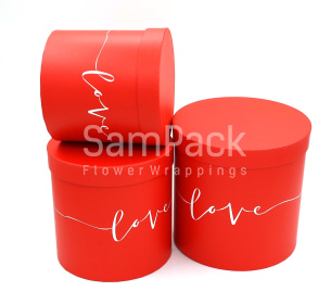 Н-р цилиндр  3 в 1  "LOVE" красный Набор коробок из 3х цилиндр 