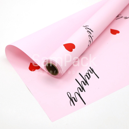 Пленка мат."ROMANTIC" розовый 58*10м 65мкр Пленка мат."ROMANTIC"  58*10м 65мкр