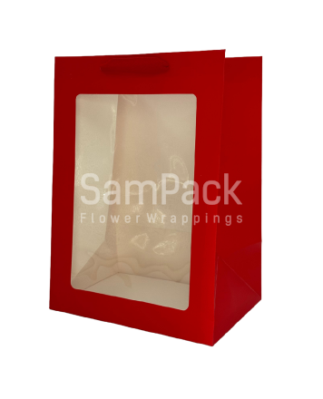 Сумка с окном 25*15*35 красный (198C/1) Сумка с окном в ассорт. 