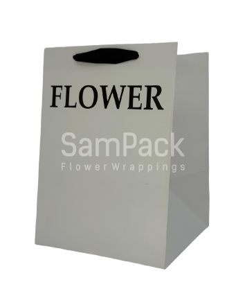 Пакет подарочный "Flower" белый 25*25*35cm Пакет подарочный